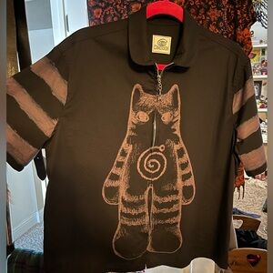 Sixth Dimension Black and Purple Cat Shirt